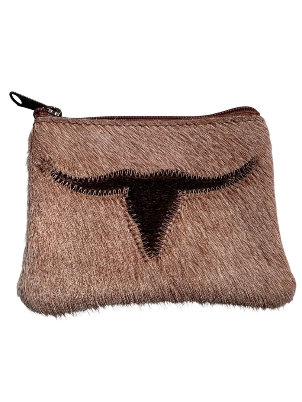 Cowhide Steer Zipper Coin Purse Longhorn Western Wallet Pouch Accessory